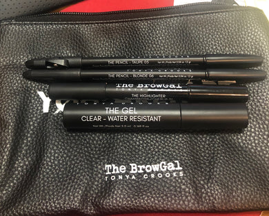 The BrowGal Tonya Crooks You.Are.Art Eyebrow 5 Pc Kit NEW w/Case