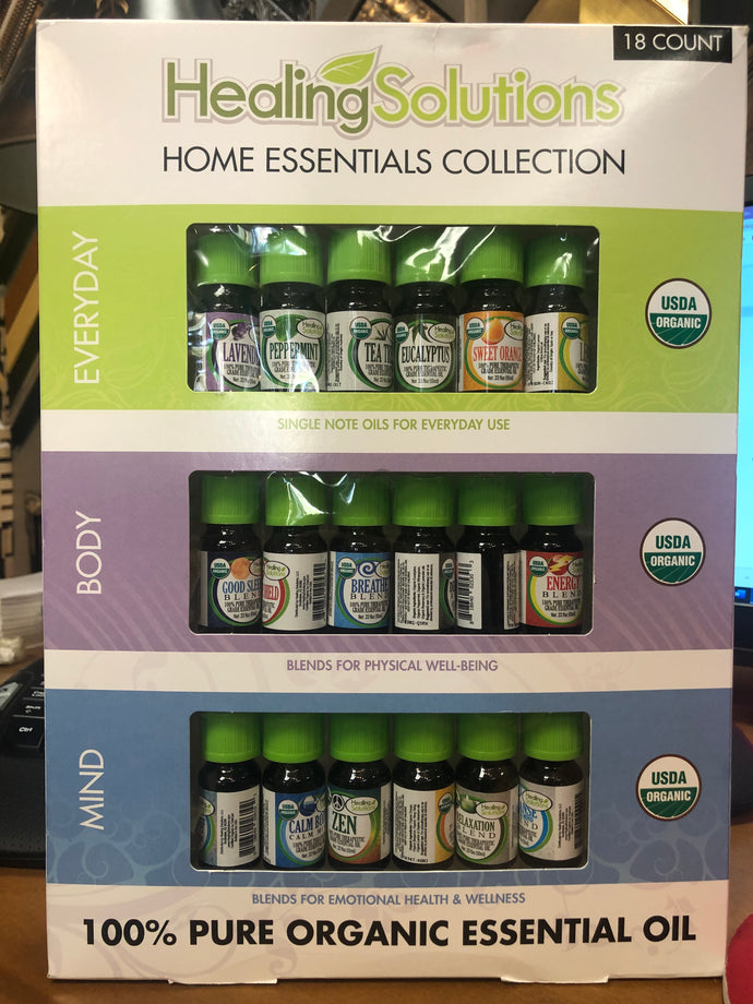 New Healing Solutions Home Essentials Collection 18 Count Organic