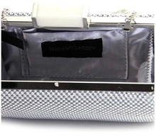 Load image into Gallery viewer, Jessica McClintock Women's Christiana Ball Mesh Minaudiere Silver Handbag