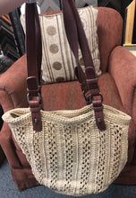 Load image into Gallery viewer, Pre-owned New the Sak Women Crochet Double Handle Shopper Light Tan