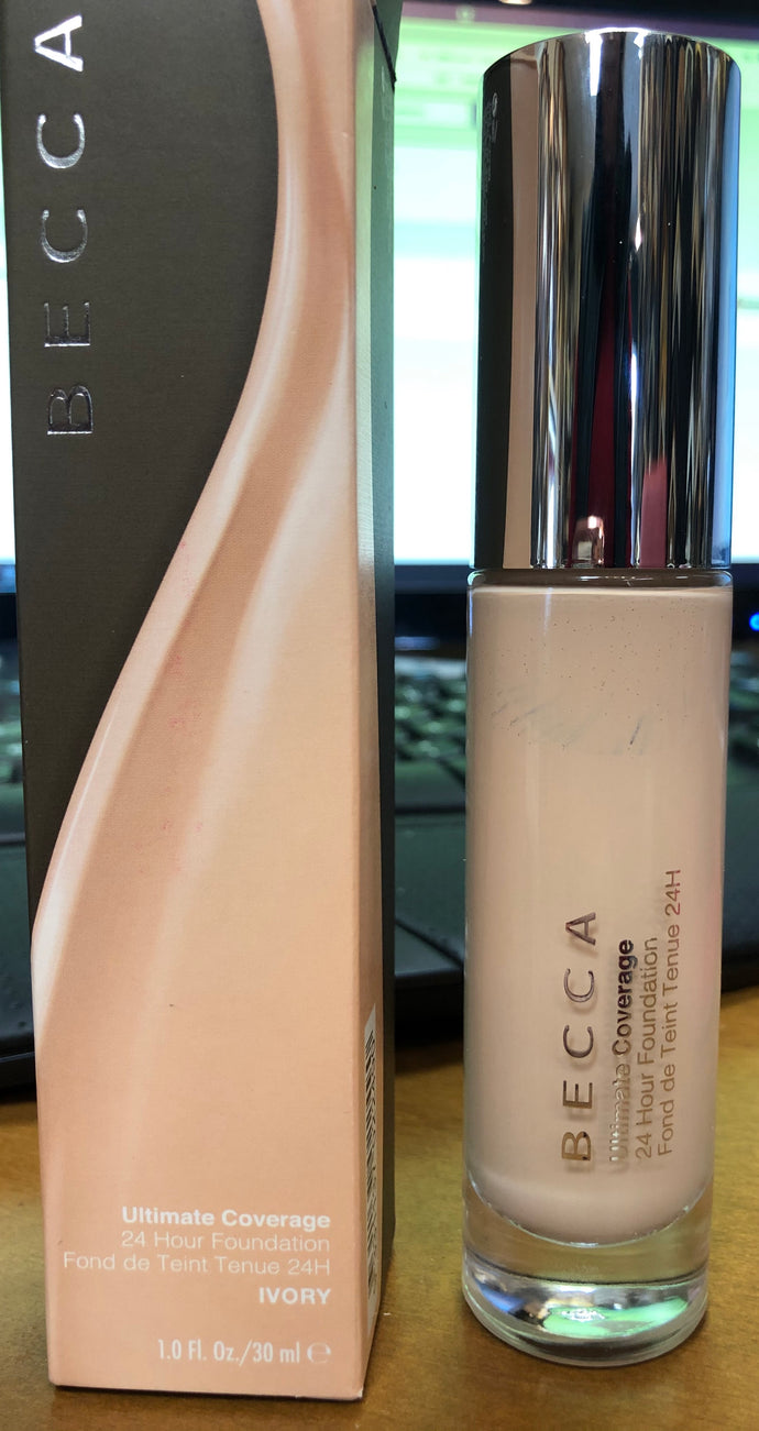 Becca Ultimate Coverage 24 Hour Foundation Ivory 1oz  pre-owned