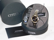 Load image into Gallery viewer, Citizen Eco-Drive Women&#39;s EM0454-52E Diamond Accented Black Dial Two Tone Watch