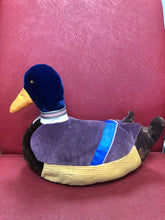 Load image into Gallery viewer, Pre Owned Vintage Fabric Hand Made Stuffed Duck