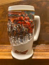 Load image into Gallery viewer, Pre Owned Anheuser Busch Budweiser Beer Mug 2006 Ceramarte Brazil Holiday Stein