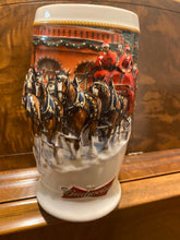 Load image into Gallery viewer, Pre Owned Anheuser Busch Budweiser Beer Mug 2006 Ceramarte Brazil Holiday Stein