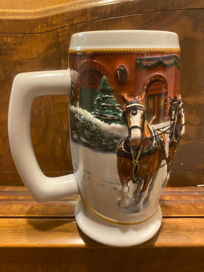 Pre Owned Anheuser Busch Budweiser Beer Mug 2006 Ceramarte Brazil Holiday Stein