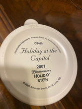 Load image into Gallery viewer, Pre Owned Anheuser Busch Budweiser Beer Mug Holiday At The Capitol 2001 Holiday Stein