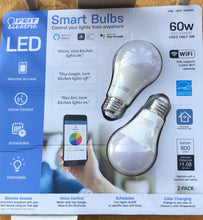 Load image into Gallery viewer, Feit Electric Smart LED Bulbs 60W 800 Brightness 2-PACK