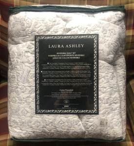 NEW Laura Ashley Reversible Quilt Set Cotton Prewashed 3 SET