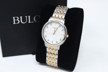 Load image into Gallery viewer, Bulova 98P178  Womens Watch Jewelry White MOP 8 Diamonds Dial Rose gold two tone