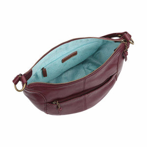 New The Sak Leather Iris Large Hobo Shoulder Bag - Slate dark red Sealed authentic 100%