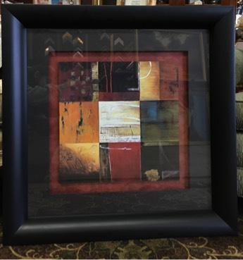 Black Matt  3.1/2 frame with beautiful modern art work pre-owned