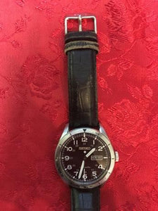 SEIKO MILITARY BLACK DIAL AUTOMATIC WATCH. Pre-owned