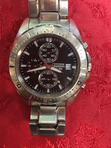 Citizen Mens Chronograph WR100 Watch GN-4-S, pre-owned