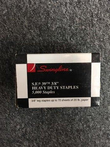 Swingline S.F. 39 Heavy-Duty 3/8"" Leg Length Staples, 70 Sht Cap., 5000/Bx