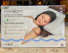 Load image into Gallery viewer, Novaform Overnight Recovery Gel Memory Foam Pillow Queen 18&quot;x28&quot; Cooling Cellian