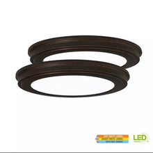 Load image into Gallery viewer, New Commercial Electric 13" Oil Rubbed Bronze, Color Changing LED Flush Mount 2-Pack