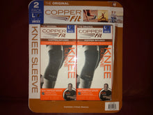 Load image into Gallery viewer, New Copper Fit Compression Knee Sleeves Unisex Size L, 2 Pack.  14”-16”