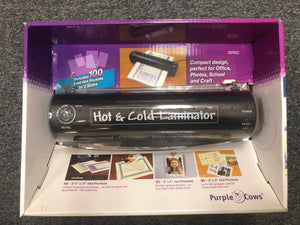 Laminator Purple Cows 3015C 9" Hot Cold Laminator with 100 3mil Hot Pockets