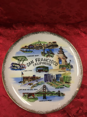 Pre owned.Vintage San Francisco Plate, Vintage Souvenir Plate, California Vintage, San Francisco Memorabilia, Vintage San Francisco Decor, Vintage