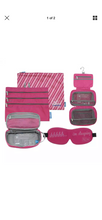 Load image into Gallery viewer, New Flight 001 Cosmetic 4 Piece Travel Eyemask Toiletry Organizer Bag Set, Pink
