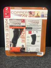 Load image into Gallery viewer, Copper Fit Freedom Knee Sleeve 2 Pack, Copper Infused Compression Sleeve, M 13”-14”