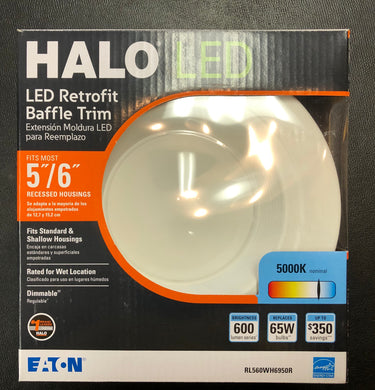 New Halo RL 5 in. and 6 in. White Integrated LED Recessed Ceiling Light Fixture