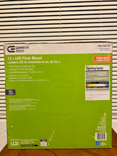 Load image into Gallery viewer, NEW Commercial Electric 13 in. 60-Watt Equivalent Brushed Nickel Integrated LED Flush Mount with White Glass Shade