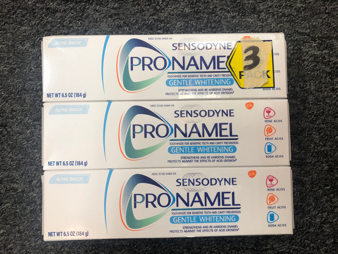 3 Pack Sensodyne Pronamel Gentle Whitening Toothpaste 6.5 oz each