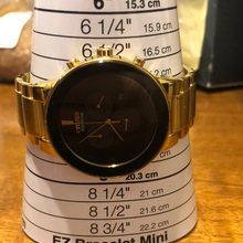 Load image into Gallery viewer, Citizen AT2242-55E Axiom Eco-Drive Gold-Tone Black Chronograph Dial Watch