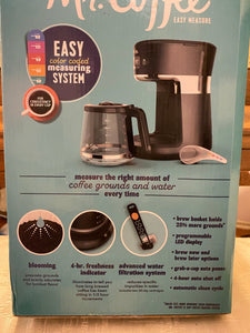 Brand New Mr. Coffee Easy Measure 12-Cup Programmable Coffee Maker, Black