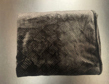 Load image into Gallery viewer, Monte &amp; Jardin Embossed Jacquard Pattern Luxury Velvet Throw Polyester Black