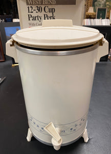 Pre Owned Vintage West Bend Party Perk 57630 Percolator Coffee Maker 12-30 Cups