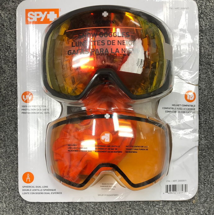 New SPY Optic Underpin Snow Skiing Snowboarding Goggle+Bonus Low Light Lens