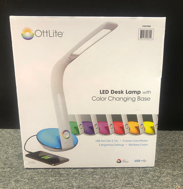 OttLite LED Desk Lamp with Color Changing Base USB Port 490 Lumens