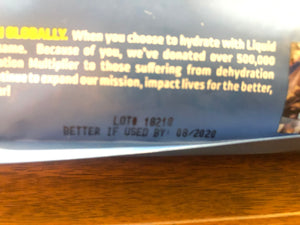 New open box Liquid I.V. Hydration Multiplier Drink Mix Lemon lime 30 Packs expired on this date 08/2020