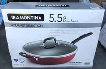 Load image into Gallery viewer, New open box Tramontina 5.5 Quart Nonstick Deep Saute Pan Nonstick Red