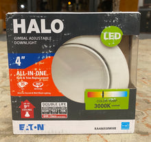 Load image into Gallery viewer, New Halo adjustable LED Retrofit Trim and Gimbal, White, 10-Watt, 4-in. RA406930WHR