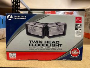 New Lithonia Lighting Mini Twin-Head Flood Light 150W Halogen lamps