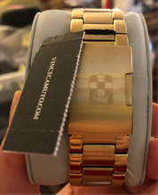 Load image into Gallery viewer, New Vince Camuto The Cadet VC/1109BKGP Men&#39;s 44mm Gold Tone S/Steel Dial Watch