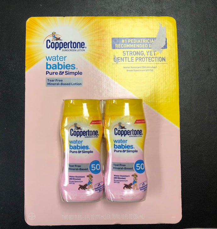 Coppertone Water Babies Pure & Simple Mineral Based Lotion Sunscreen 6 oz