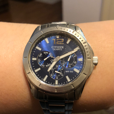 Citizen Multifunction Blue Dial Stainless Steel Mens Watch AG8300-52L