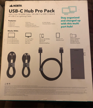 Load image into Gallery viewer, North USB-C Hub Pro Pack USB-C Port, USB-A Port, HDMI Port 4K Resolution NEW O/B