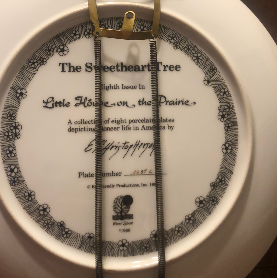 The Sweetheart retailer Tree, Little House on the Prairie, Collector Plate