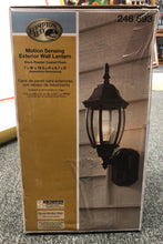 Load image into Gallery viewer, New damaged box Hampton Bay Motion Sensing exterior wall lantern Black Power Coated