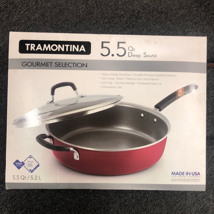 Tramontina Deep Saute Pan 5.5 qt Black