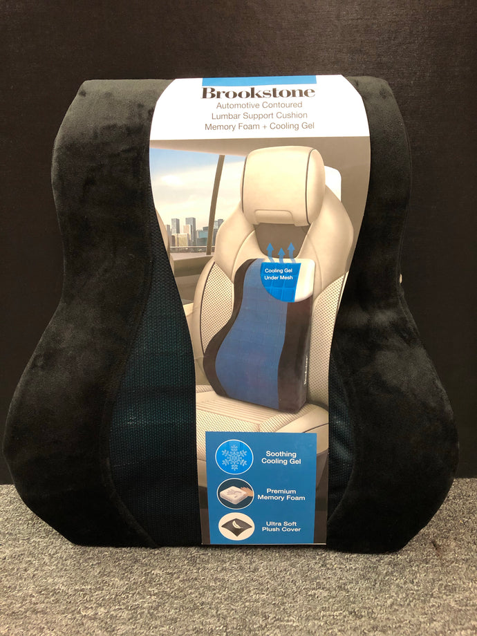 Brookstone Automotive Contoured Lumbar Support Cushion Memory Foam