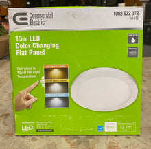 Load image into Gallery viewer, New Commercial Electric 15&quot; Dimmable LED Color Changing Flat Panel Lighting