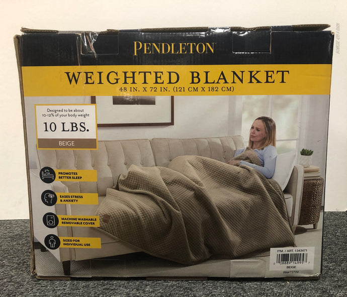 Pendleton Weighted Blanket 10 Lbs Beige 48X72 Standard Throw Blanket NEW