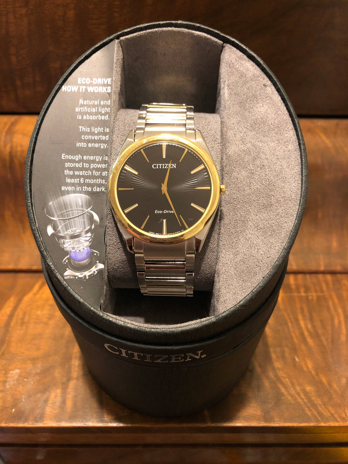 Citizen Stiletto Eco-Drive Black Dial Men's Watch AR3074-54E